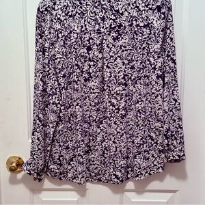 Faded Glory Purple and White Floral Skirt